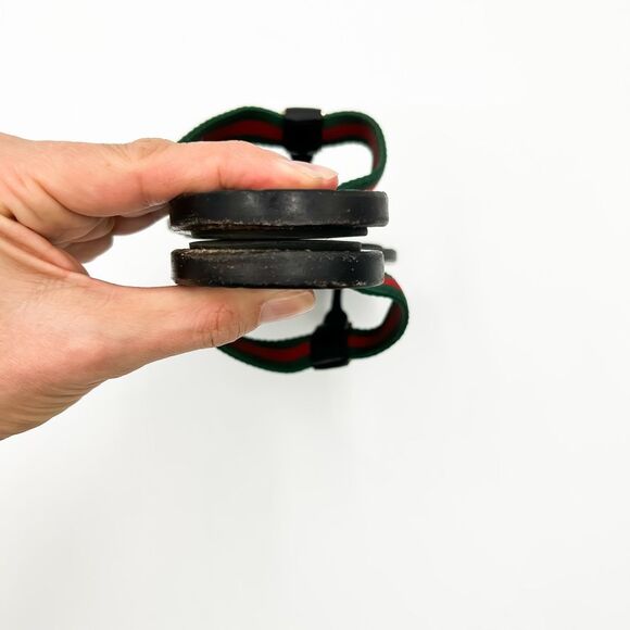 Gucci GG Web Stripe Flip Flop Sandal Black EU 37 US Women's 7 Flat Logo - Picture 9 of 14